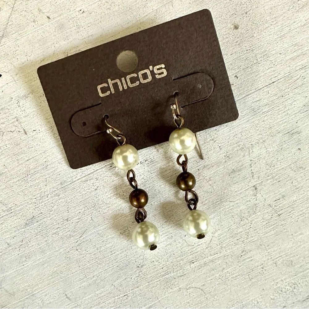 Chicos faux pearl Arlana drop earrings